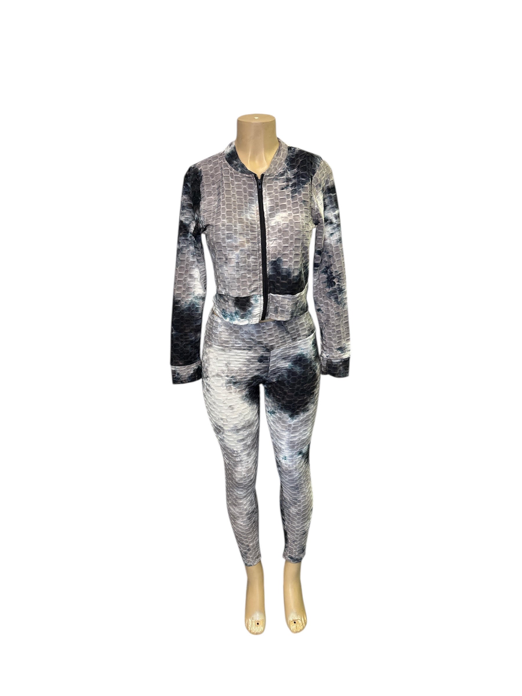 Honeycomb Texture Tie-Dye Activewear Set