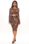 Leopard print two-piece set
