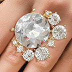 Gold Round Crystals Ring