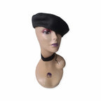 Chic Black Woven Beret Hat