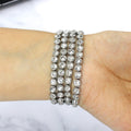 Crystal Diamond Bling Cz Silver Stretch Elastic Apple Watch
