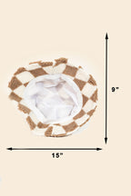 Black & White Checkerboard Fuzzy Bucket Hat