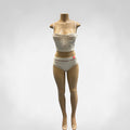 White High-Waist Mesh Insert Bikini Bottoms