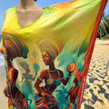 African Art Graphic Print Kaftan Maxi Dress