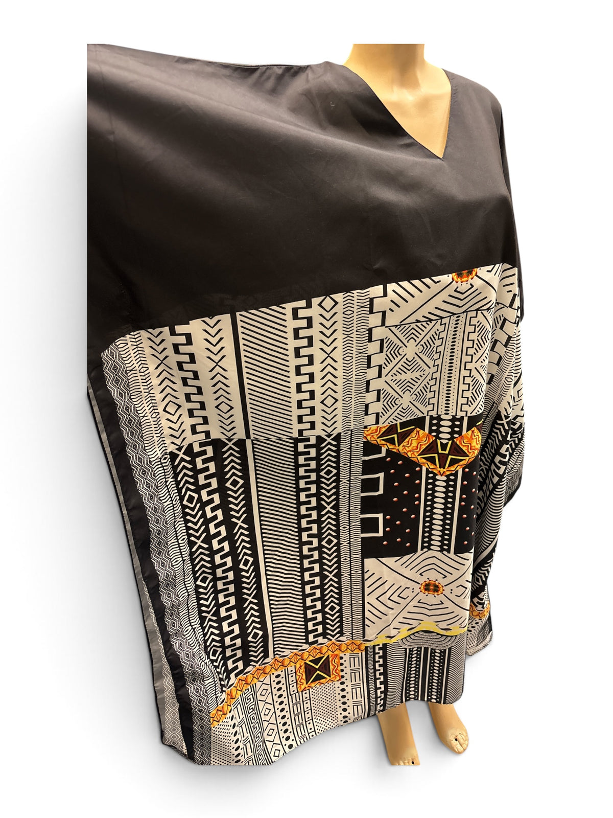 African Art Graphic Print Kaftan Maxi Dress