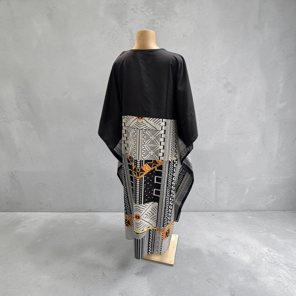 African Art Graphic Print Kaftan Maxi Dress