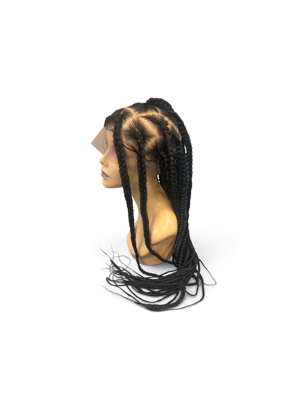 Copper Brown Star-Parted Jumbo Box Braided Lace Front Wig
