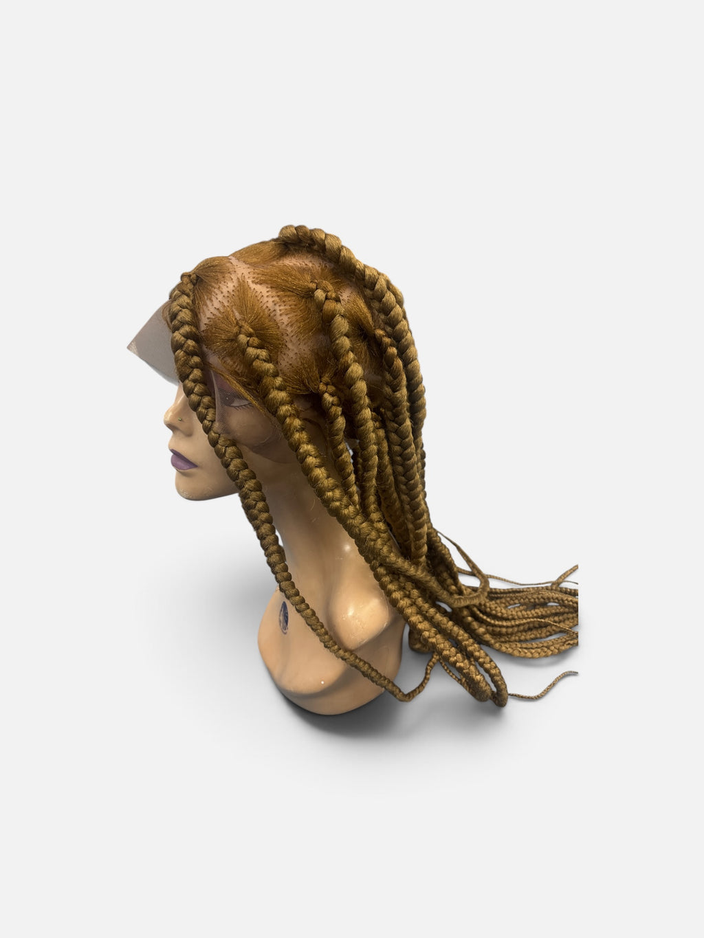 Copper Brown Star-Parted Jumbo Box Braided Lace Front Wig