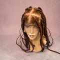 Copper Brown Star-Parted Jumbo Box Braided Lace Front Wig