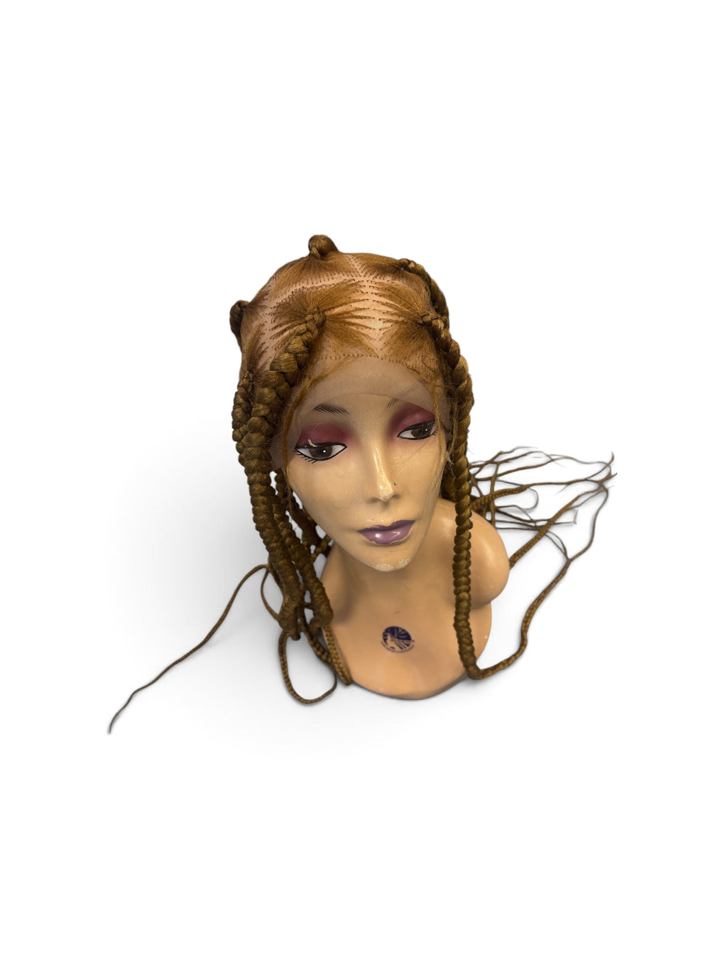 Copper Brown Star-Parted Jumbo Box Braided Lace Front Wig