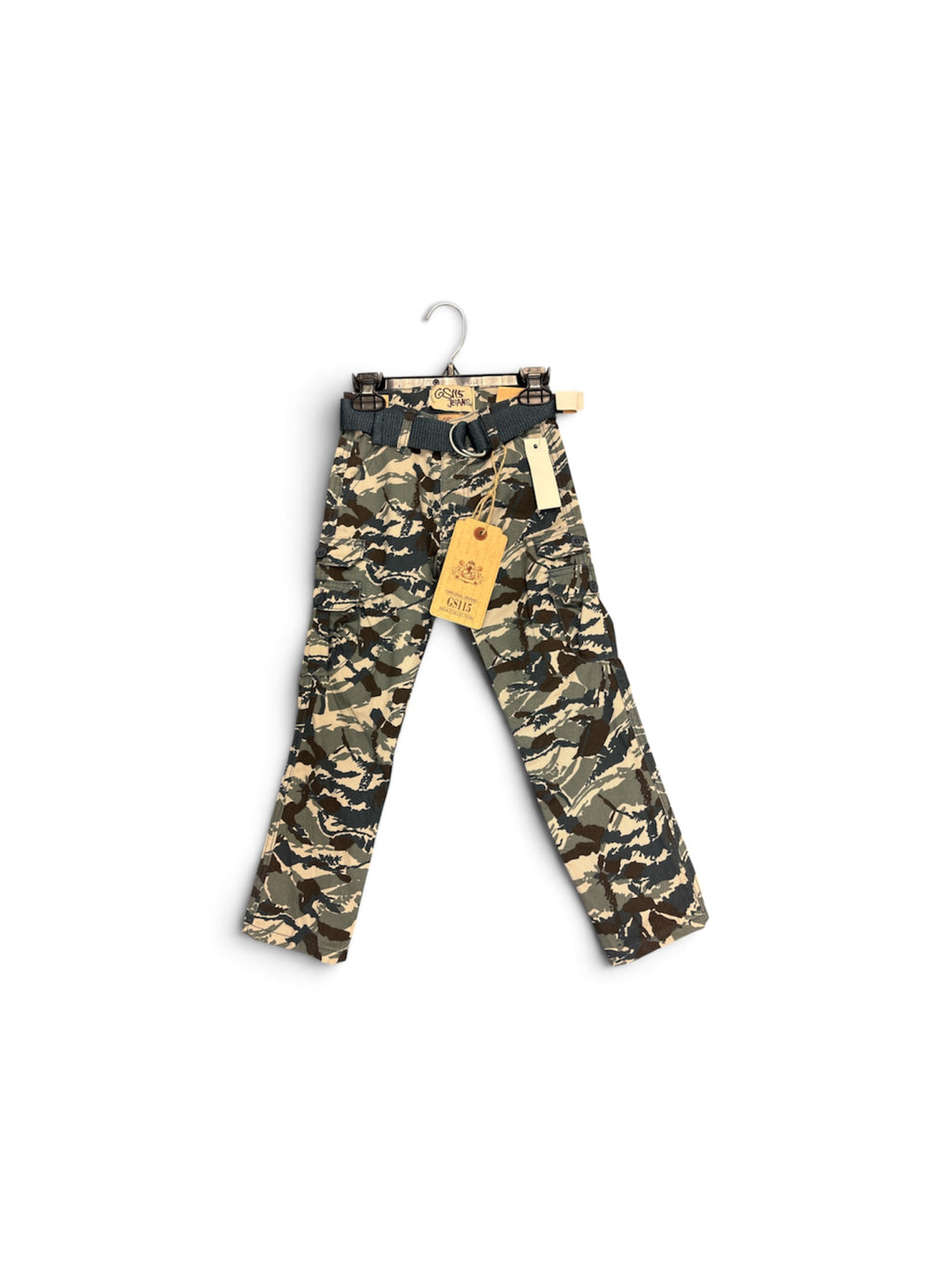 Boys' Olive Belted Vintage Cargo Pants