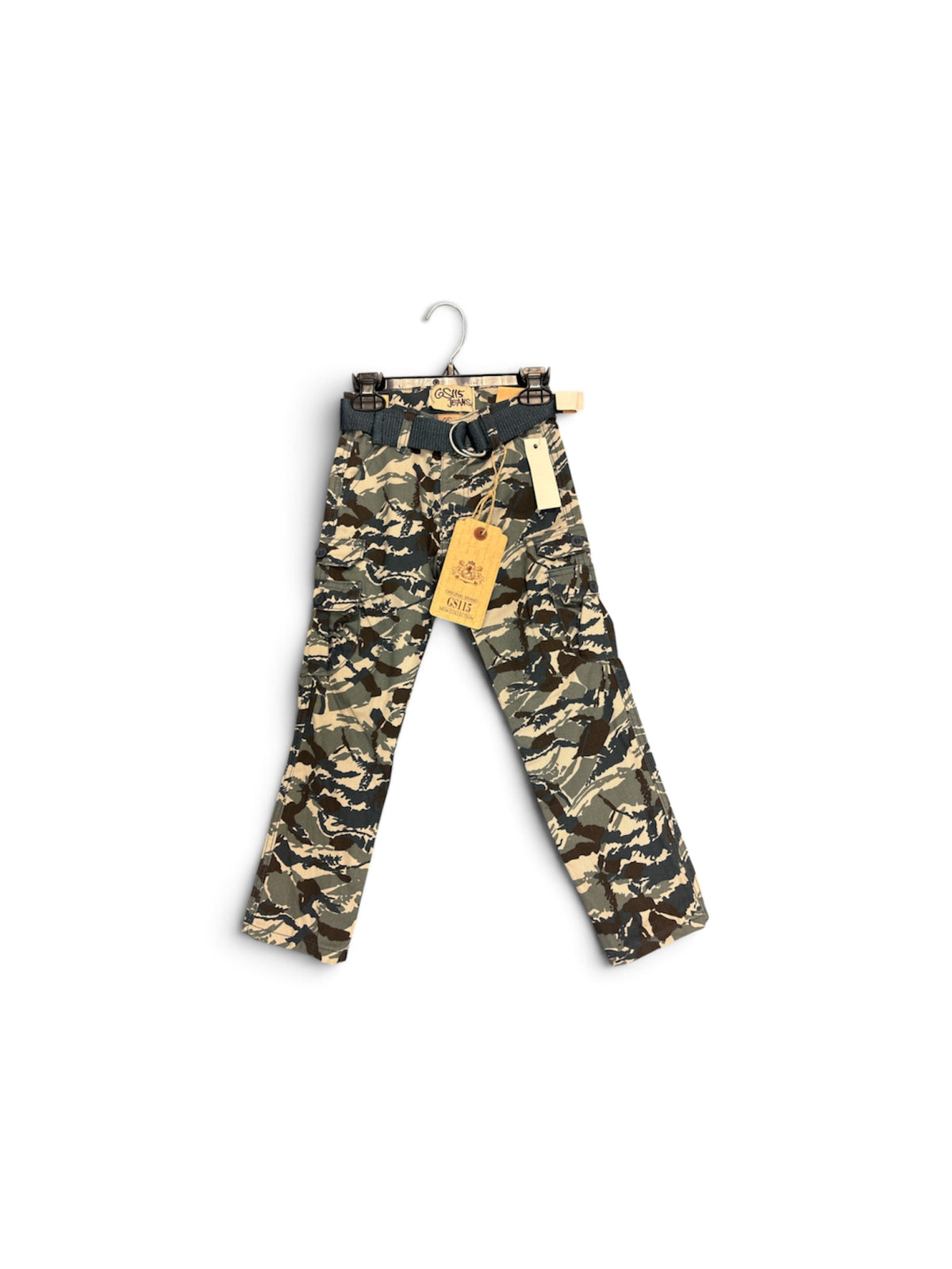 Boys' Olive Belted Vintage Cargo Pants