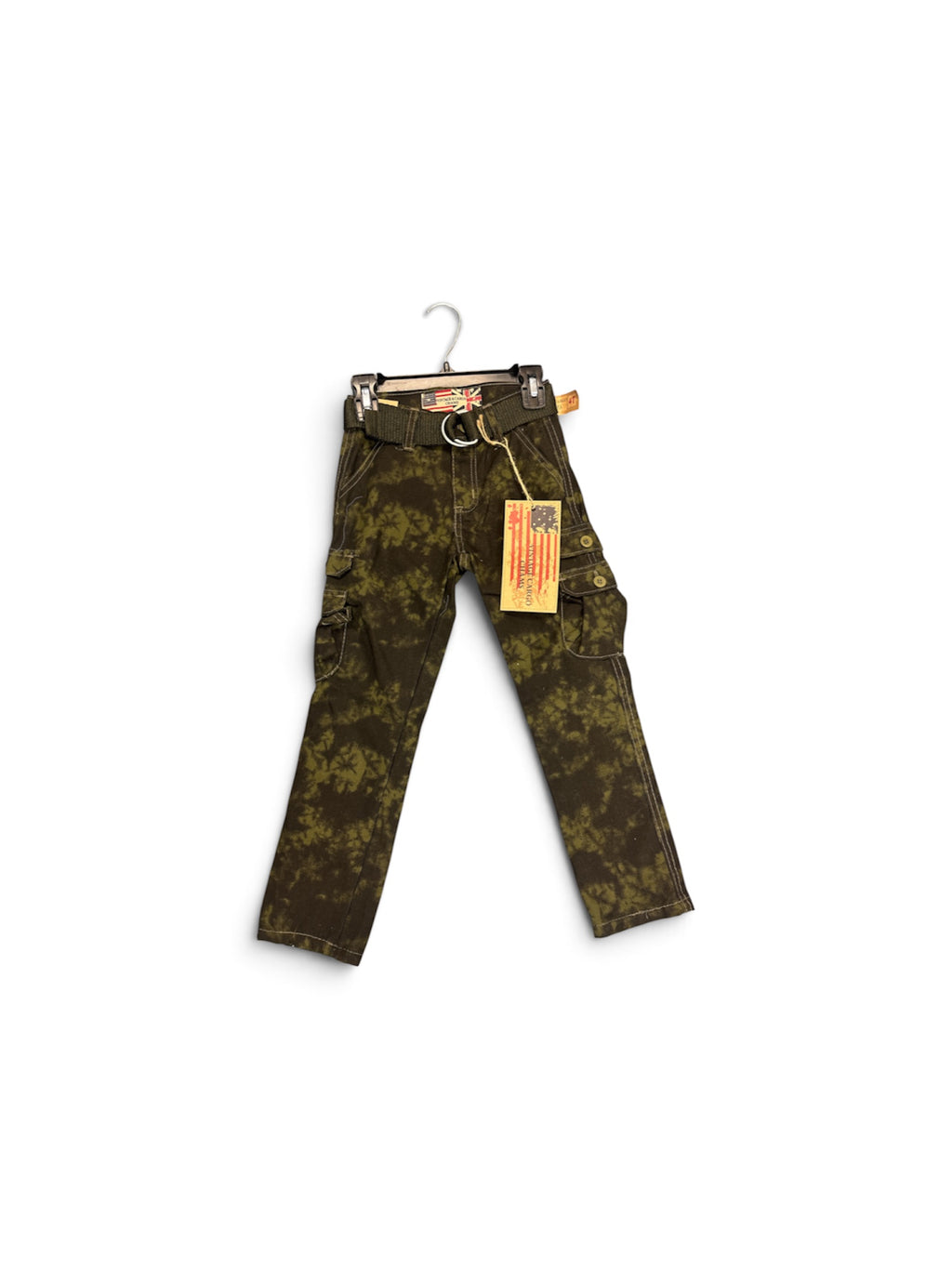 Boys' Olive Belted Vintage Cargo Pants