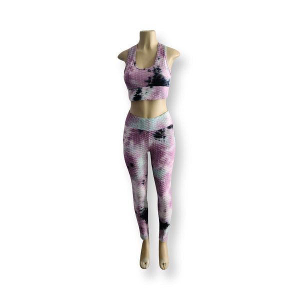 Tie-Dye Honeycomb Texture Workout Set