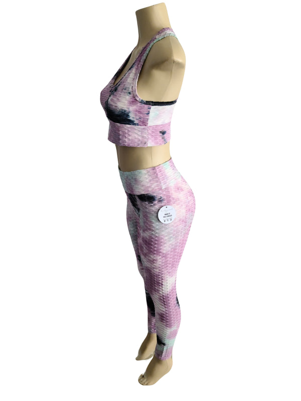 Tie-Dye Honeycomb Texture Workout Set
