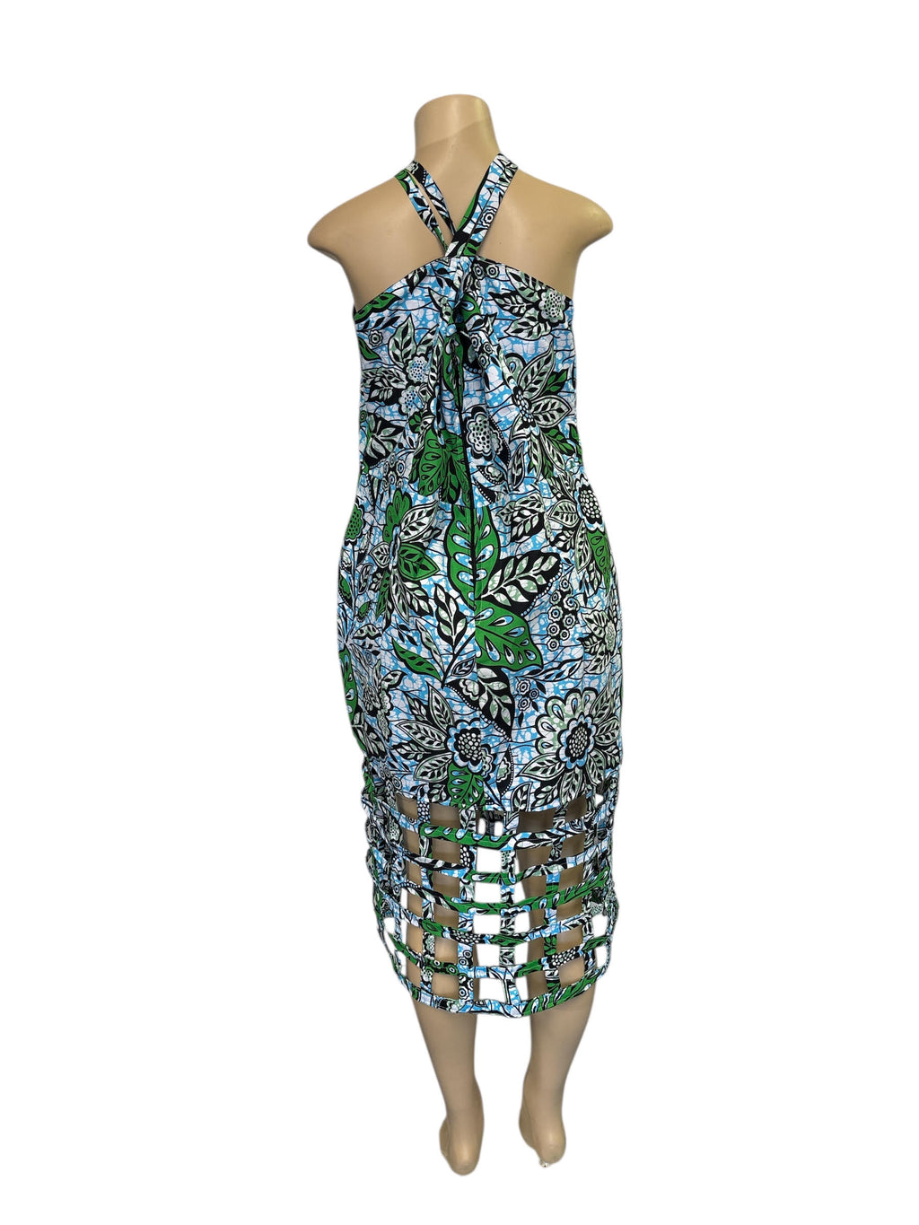 African Print Bodycon Midi Dress