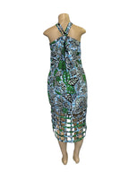 African Print Bodycon Midi Dress