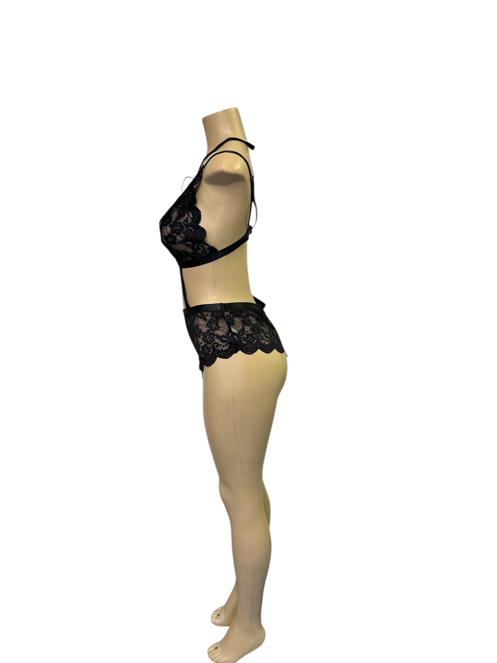 Daring Black Sheer Lace Cutout Underwire Teddy Lingerie