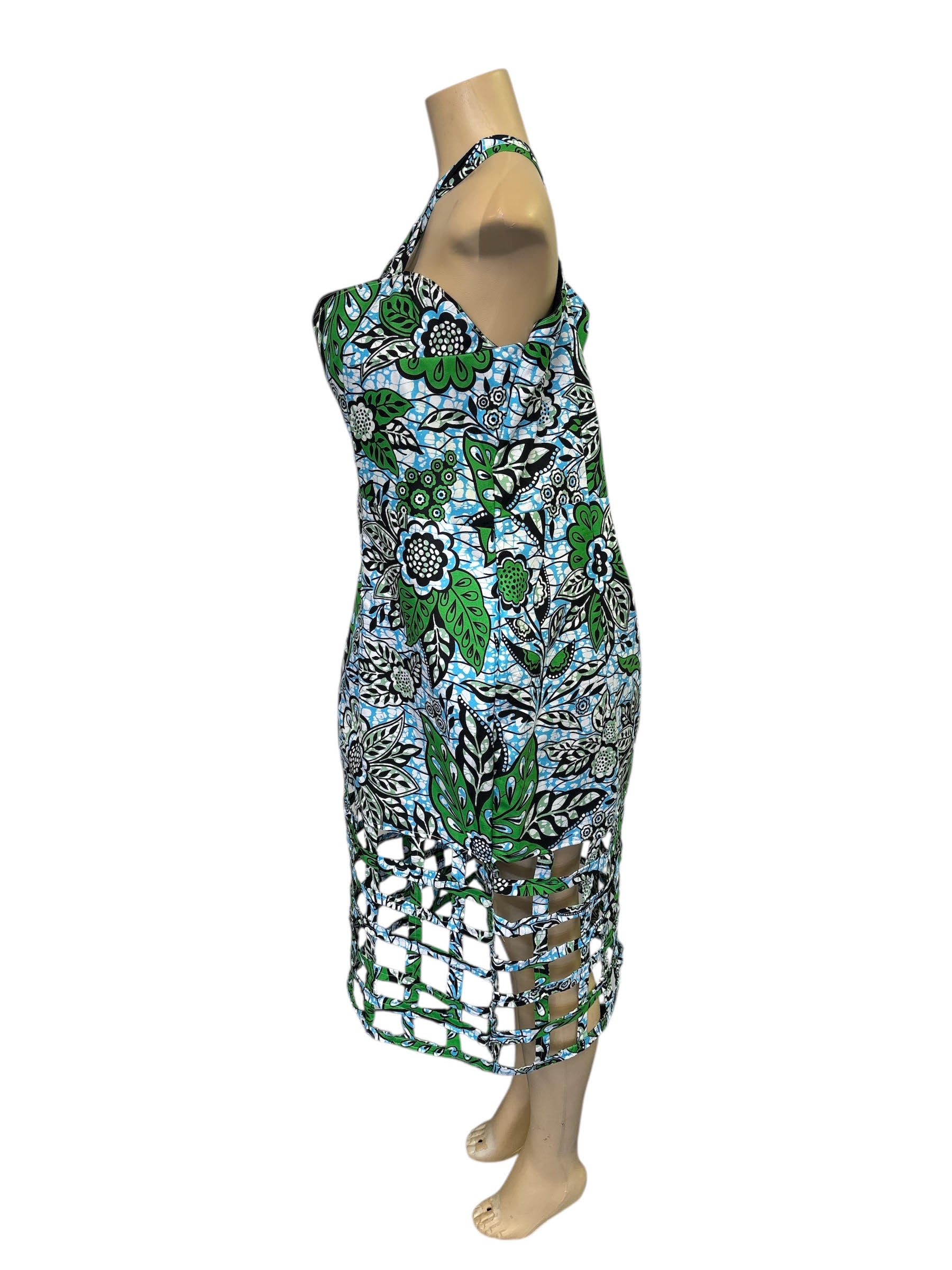 African Print Bodycon Midi Dress