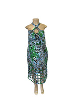 African Print Bodycon Midi Dress