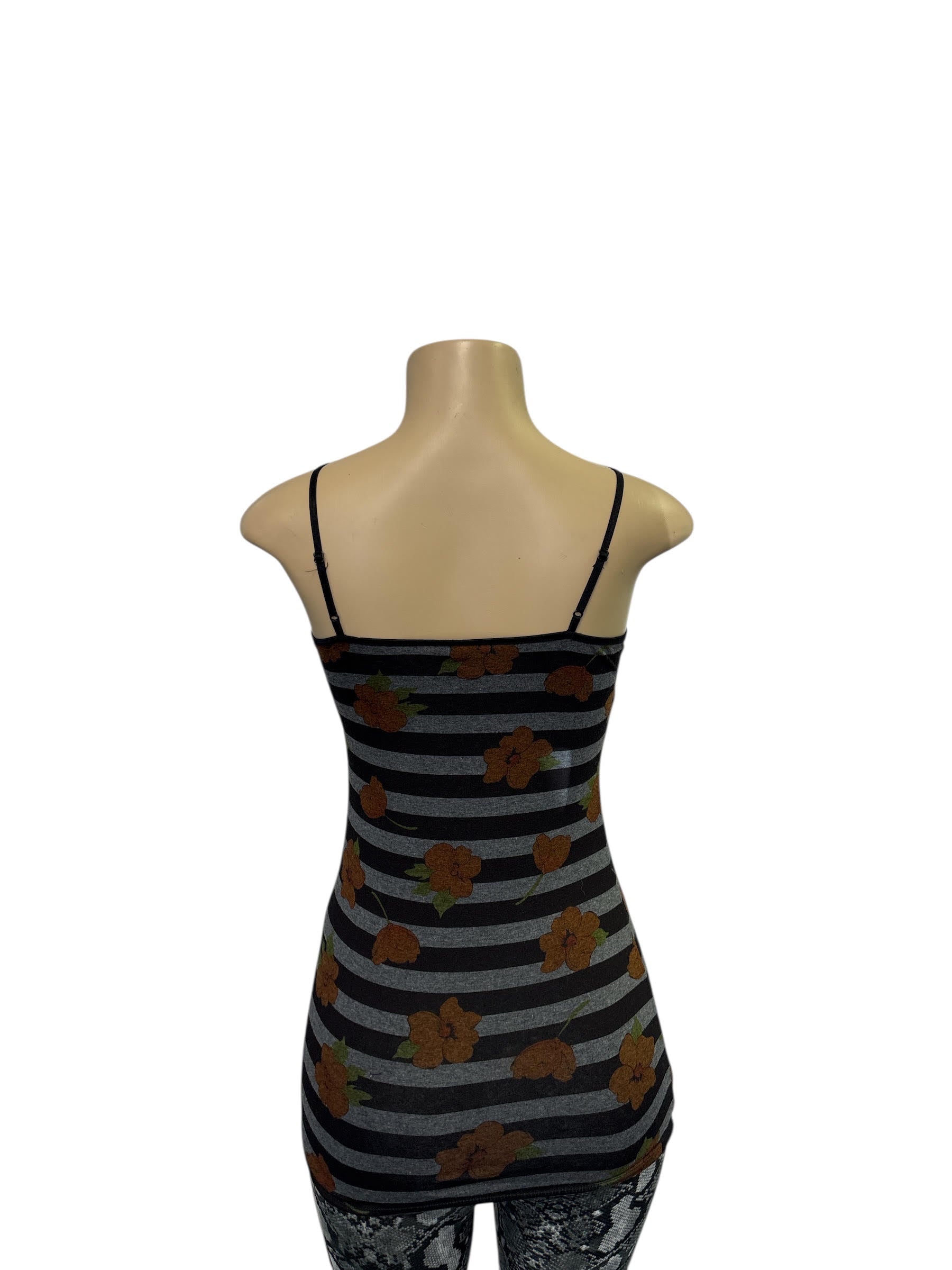 Striped Floral Cami Tank Top