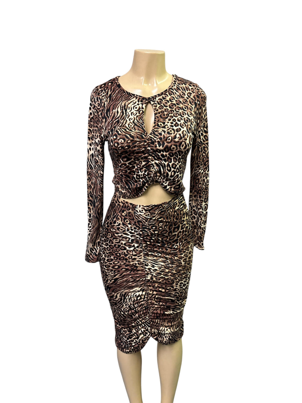 Leopard print two-piece set