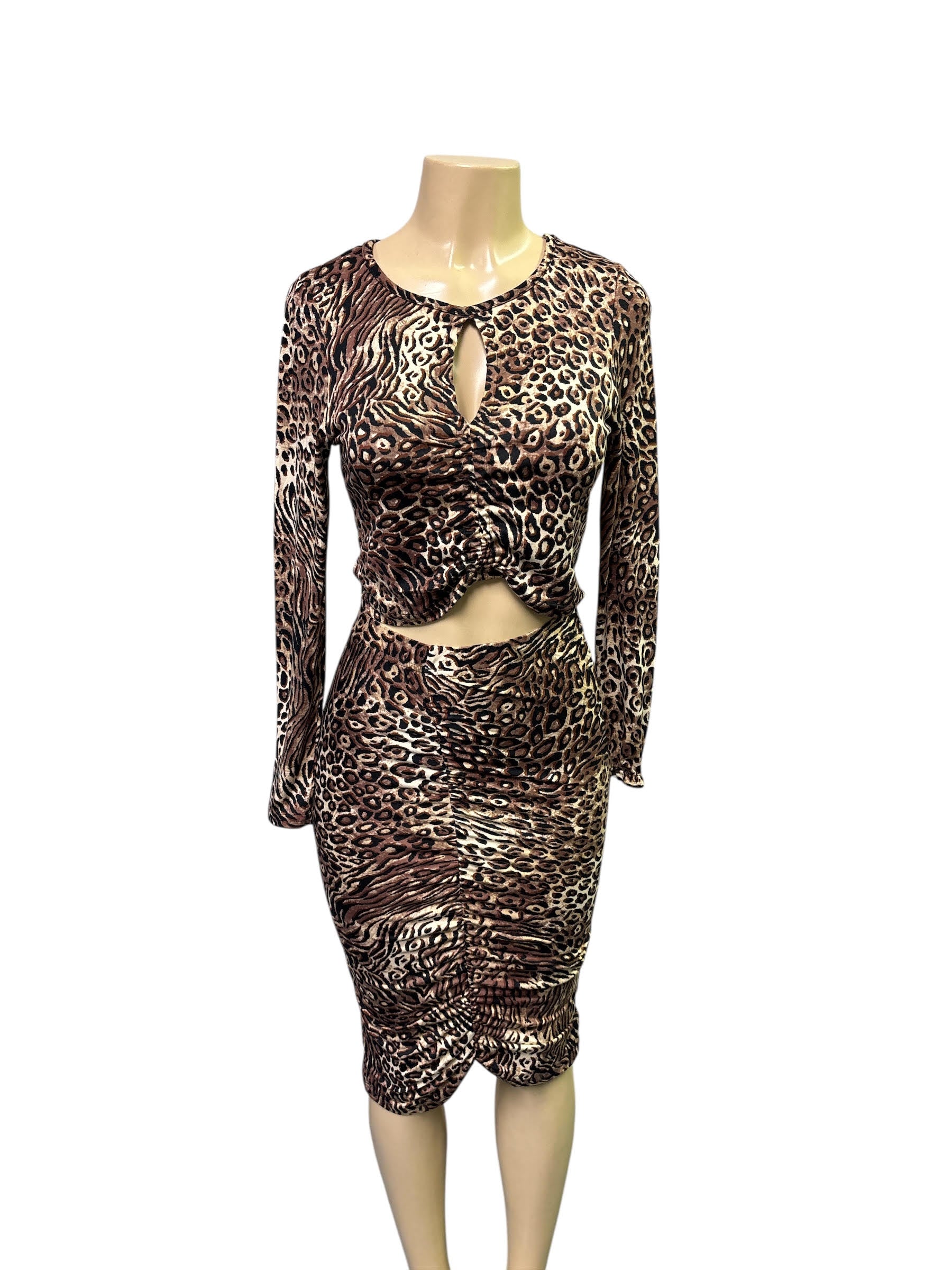 Leopard print two-piece set