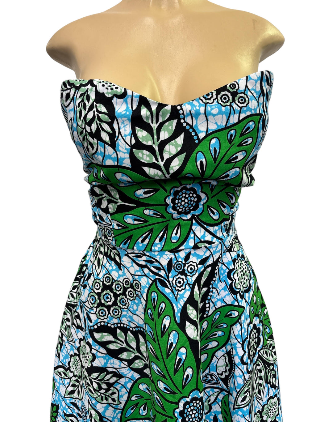African Print A-Line Midi Sundress