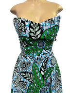 African Print A-Line Midi Sundress