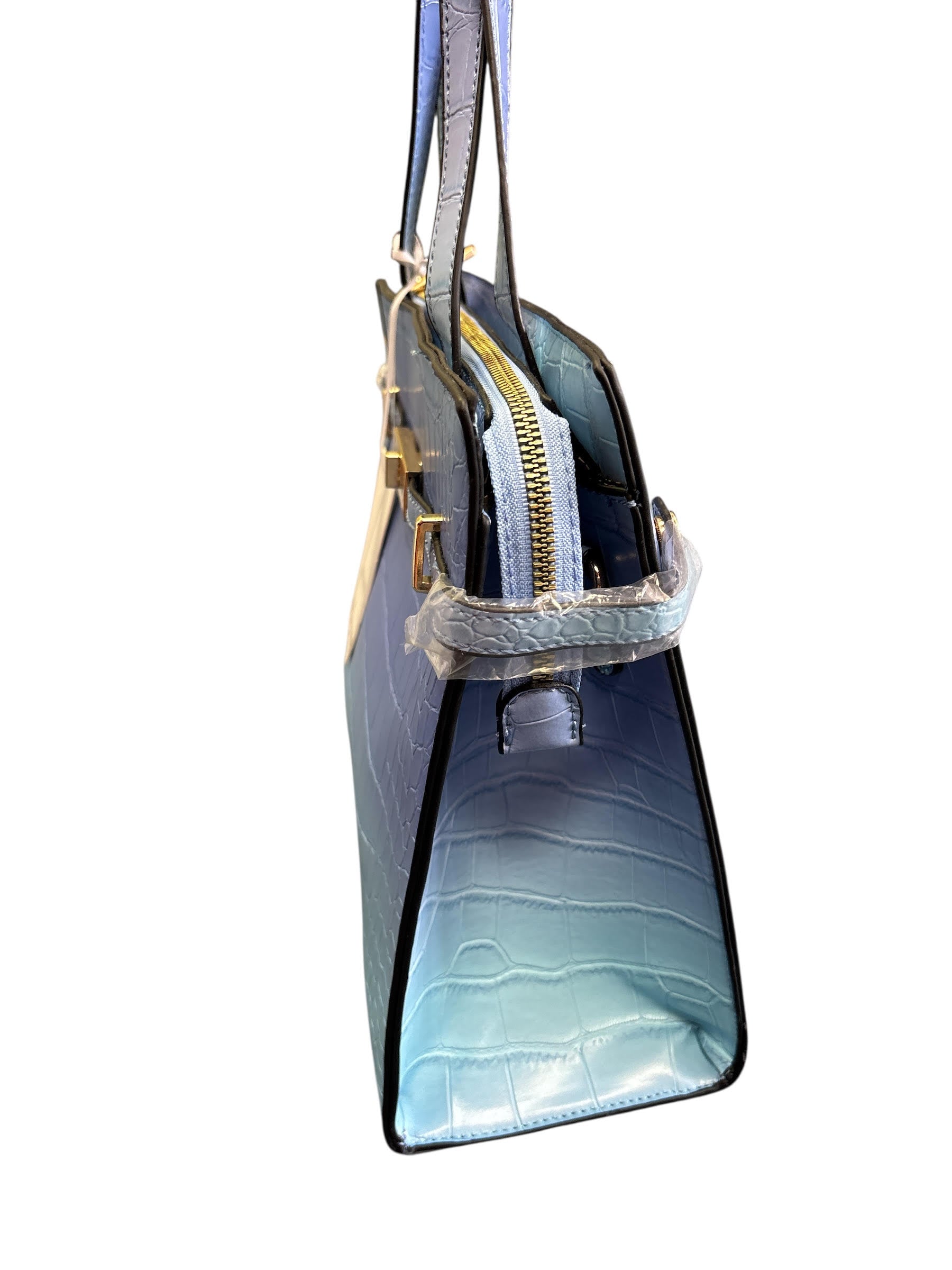 Pastel Ombre Alligator-Embossed Satchel Handbag