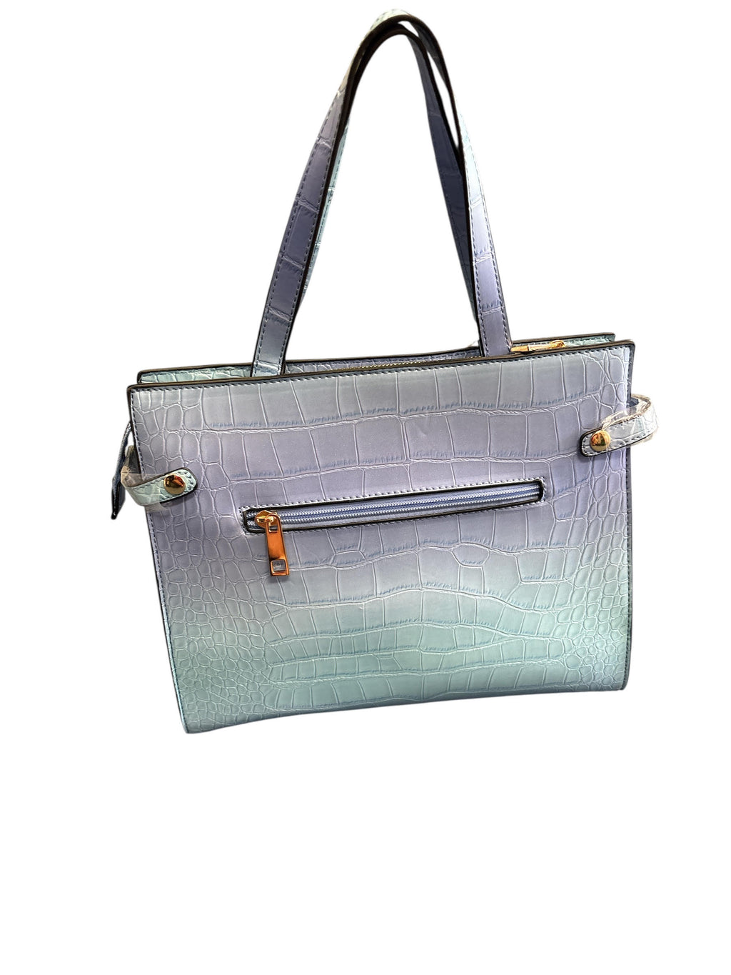 Pastel Ombre Alligator-Embossed Satchel Handbag