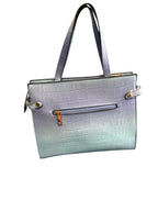 Pastel Ombre Alligator-Embossed Satchel Handbag