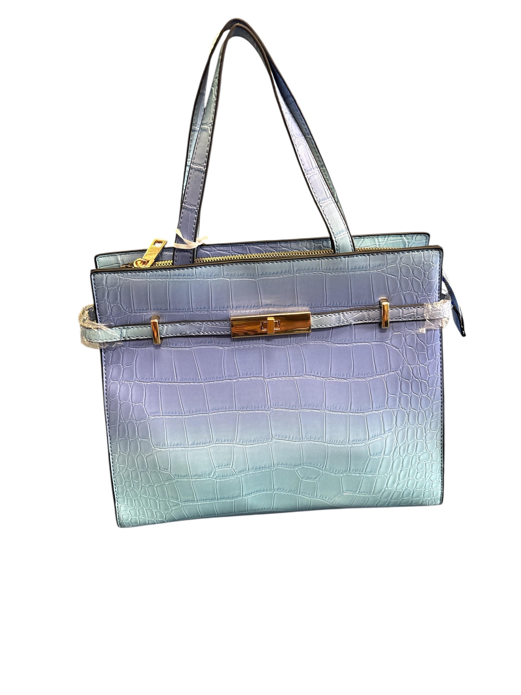 Pastel Ombre Alligator-Embossed Satchel Handbag