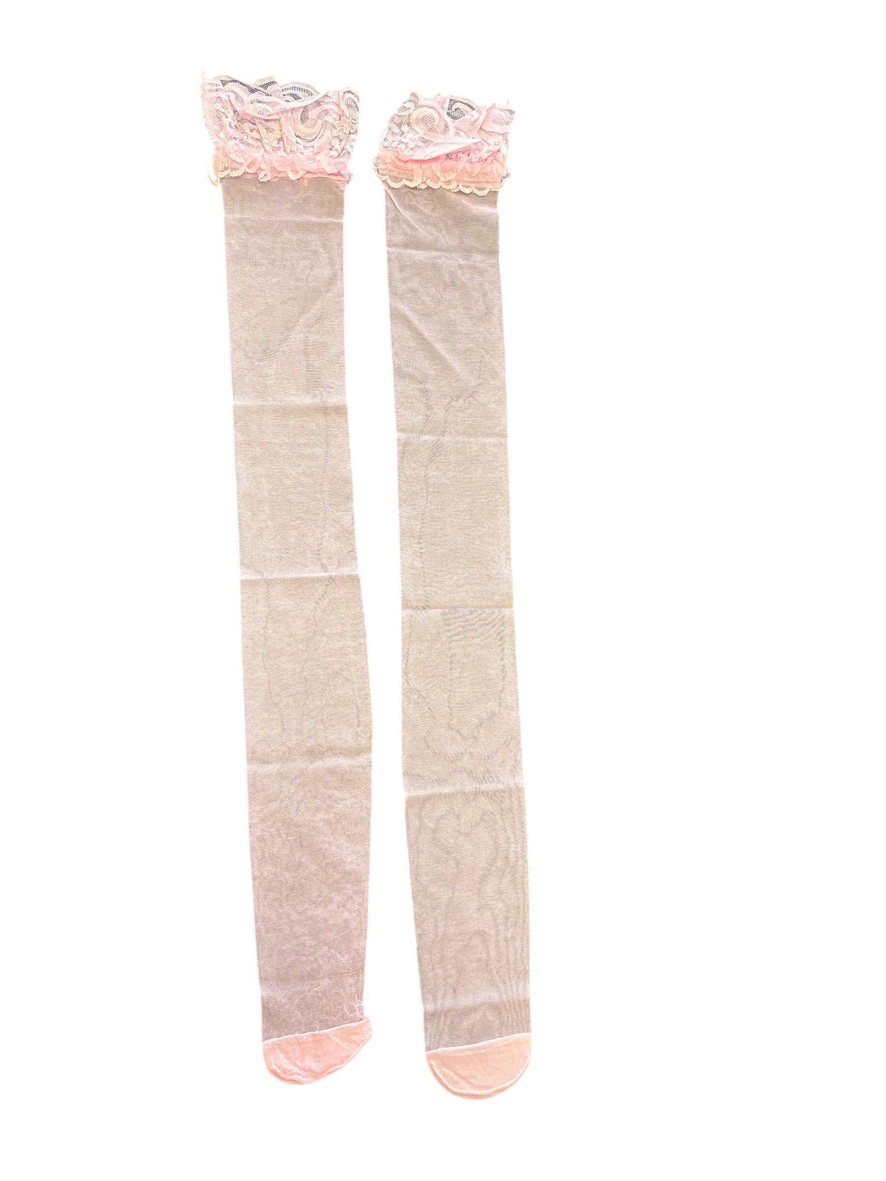 Black Lace Top Thigh-High Stockings