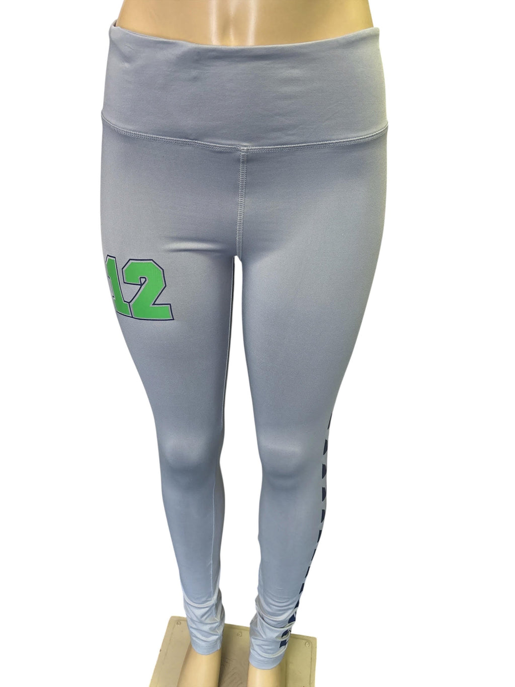 Women's Grey High-Waisted #12 Game Day Athletic Leggings