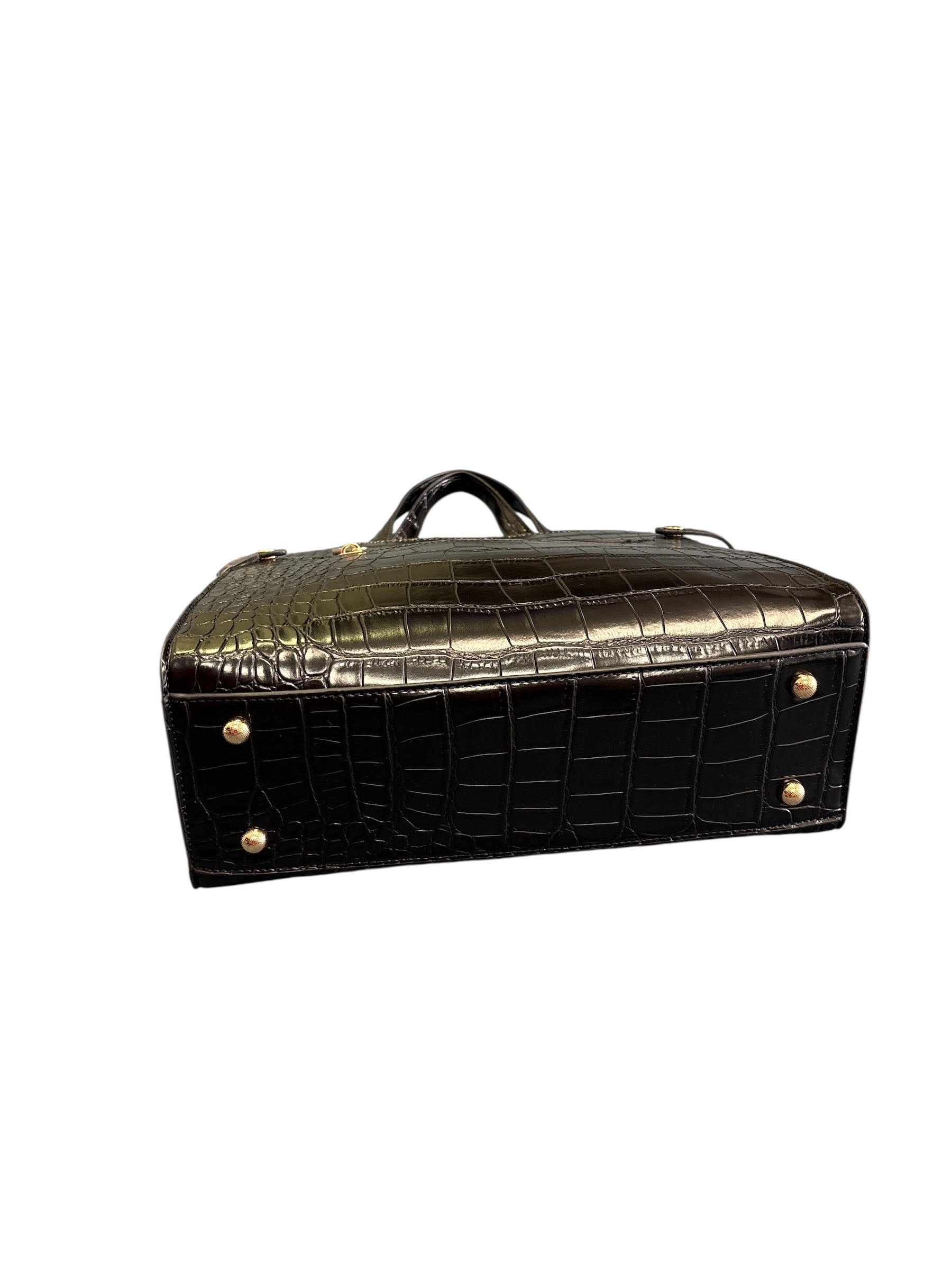 Pastel Ombre Alligator-Embossed Satchel Handbag