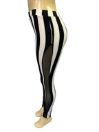 Black/White Striped Leggings