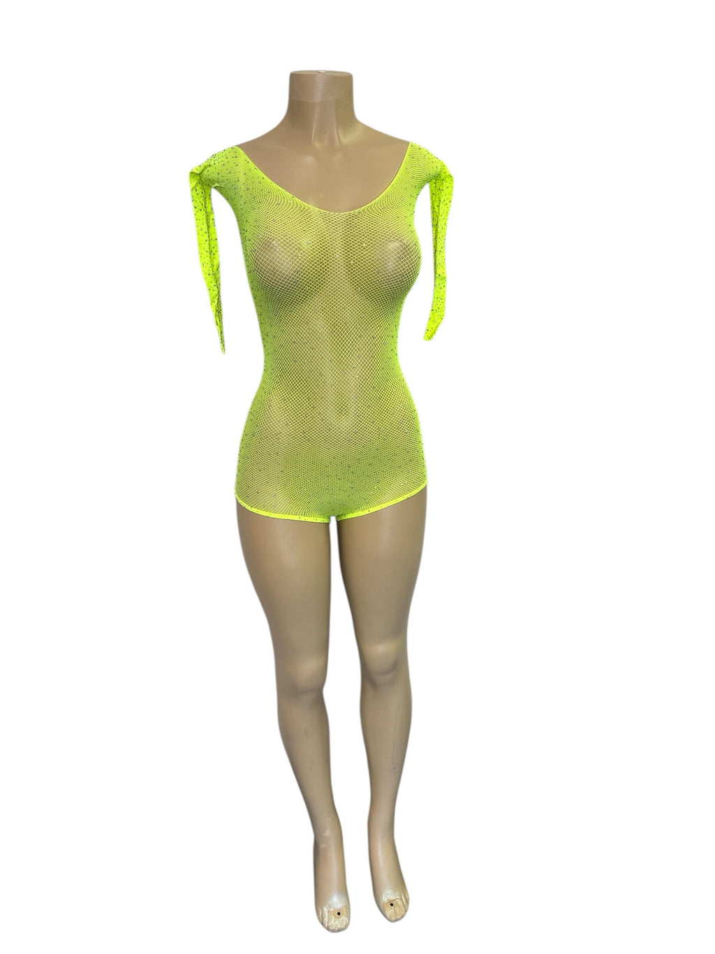Rhinestone Fishnet Bodysuit
