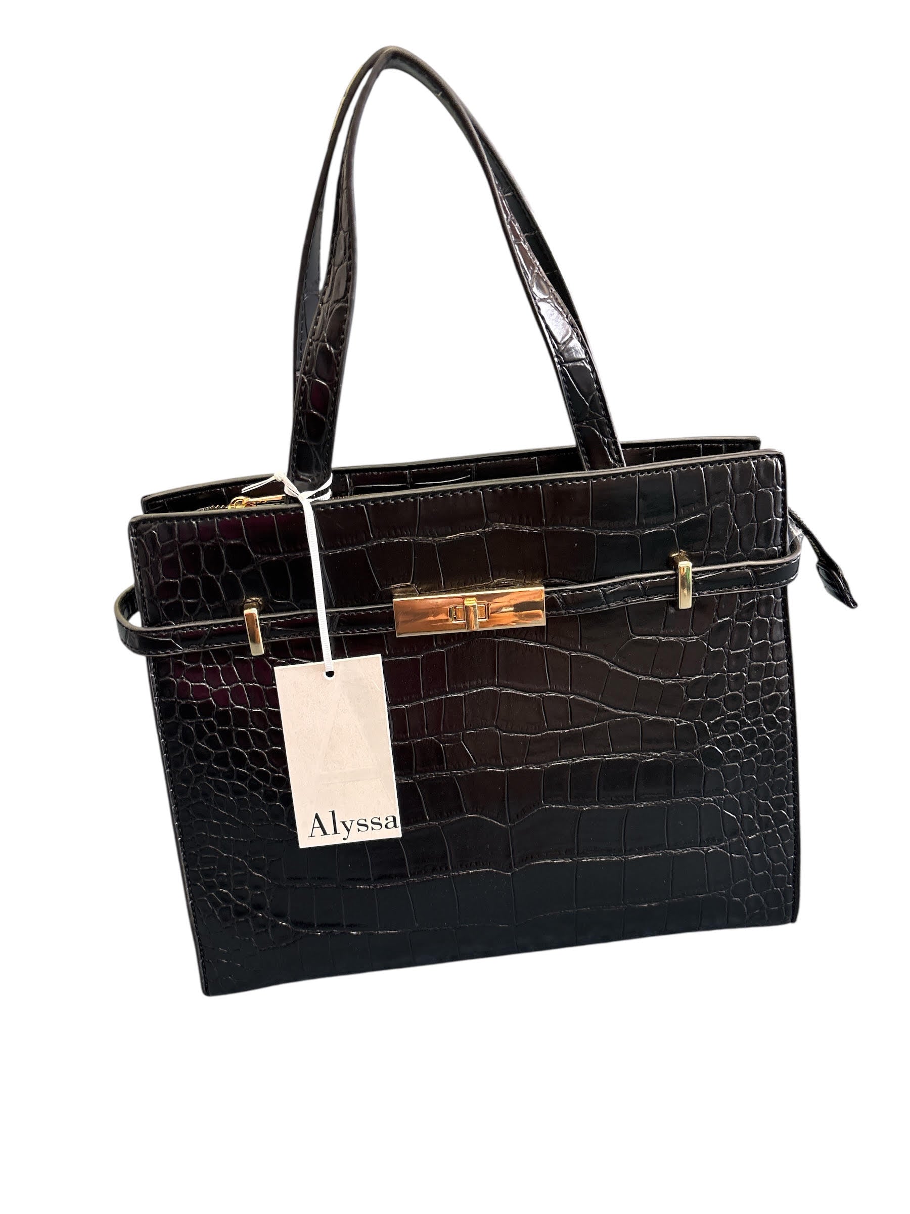 Pastel Ombre Alligator-Embossed Satchel Handbag