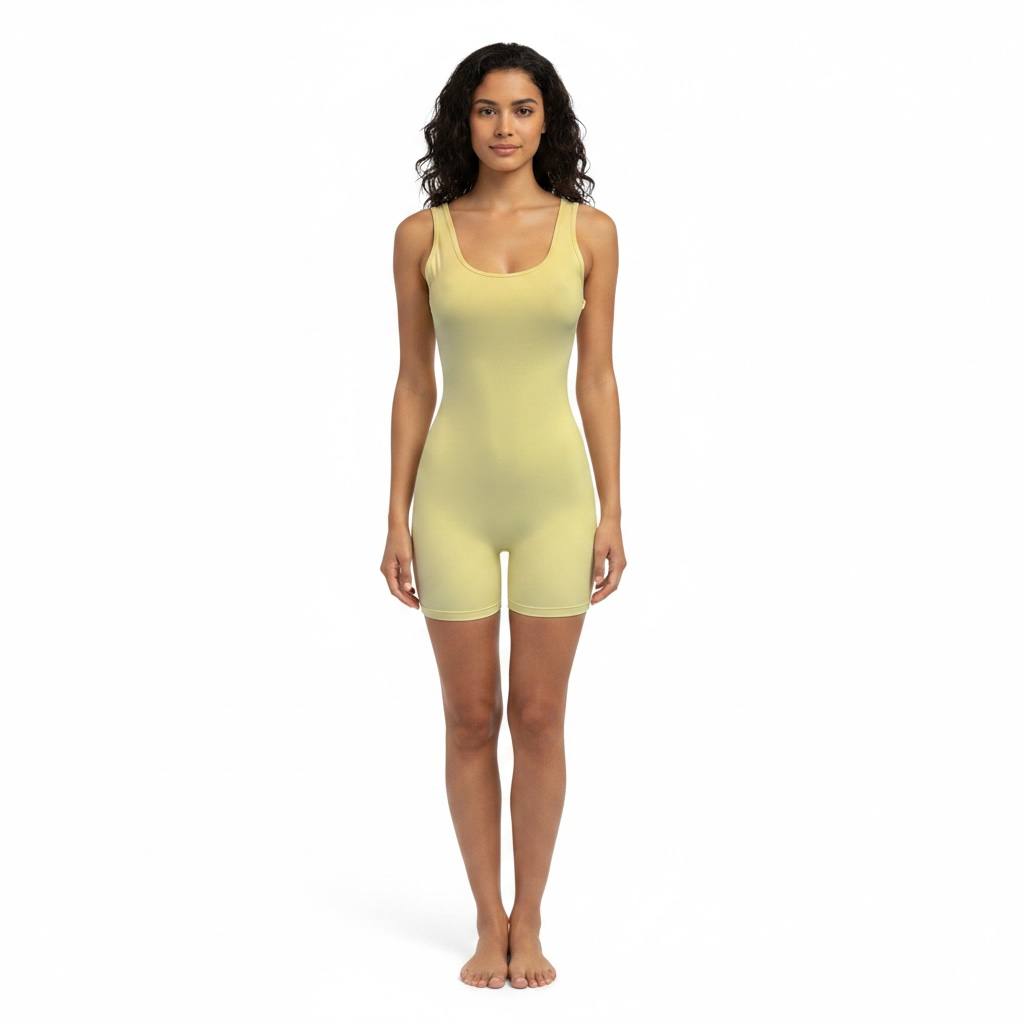 Women’s Sage Green Backless Workout Romper – Scrunch Butt Lifting Yoga Onesie