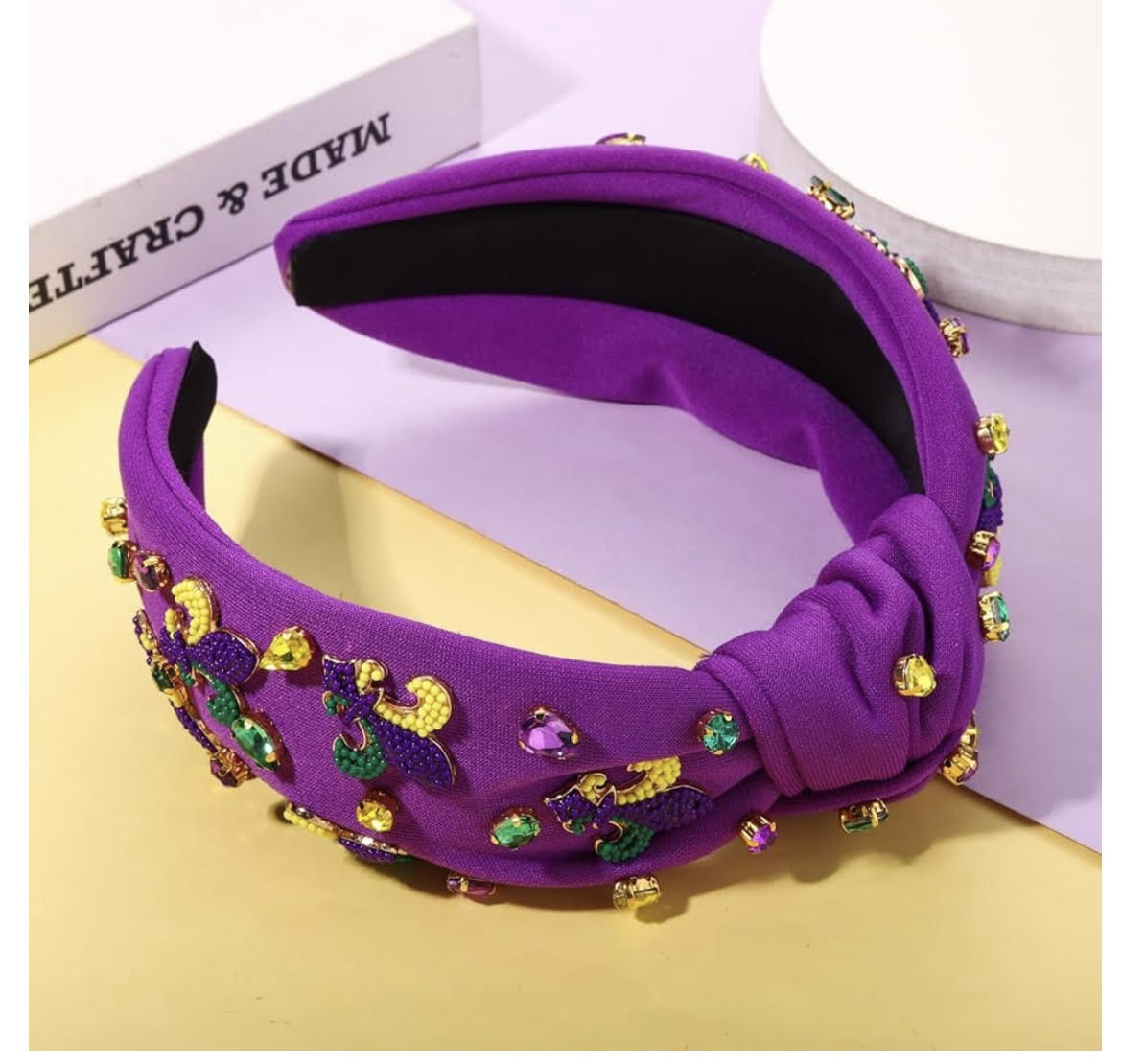 Radiant Jewel Embellished Knotted Headband