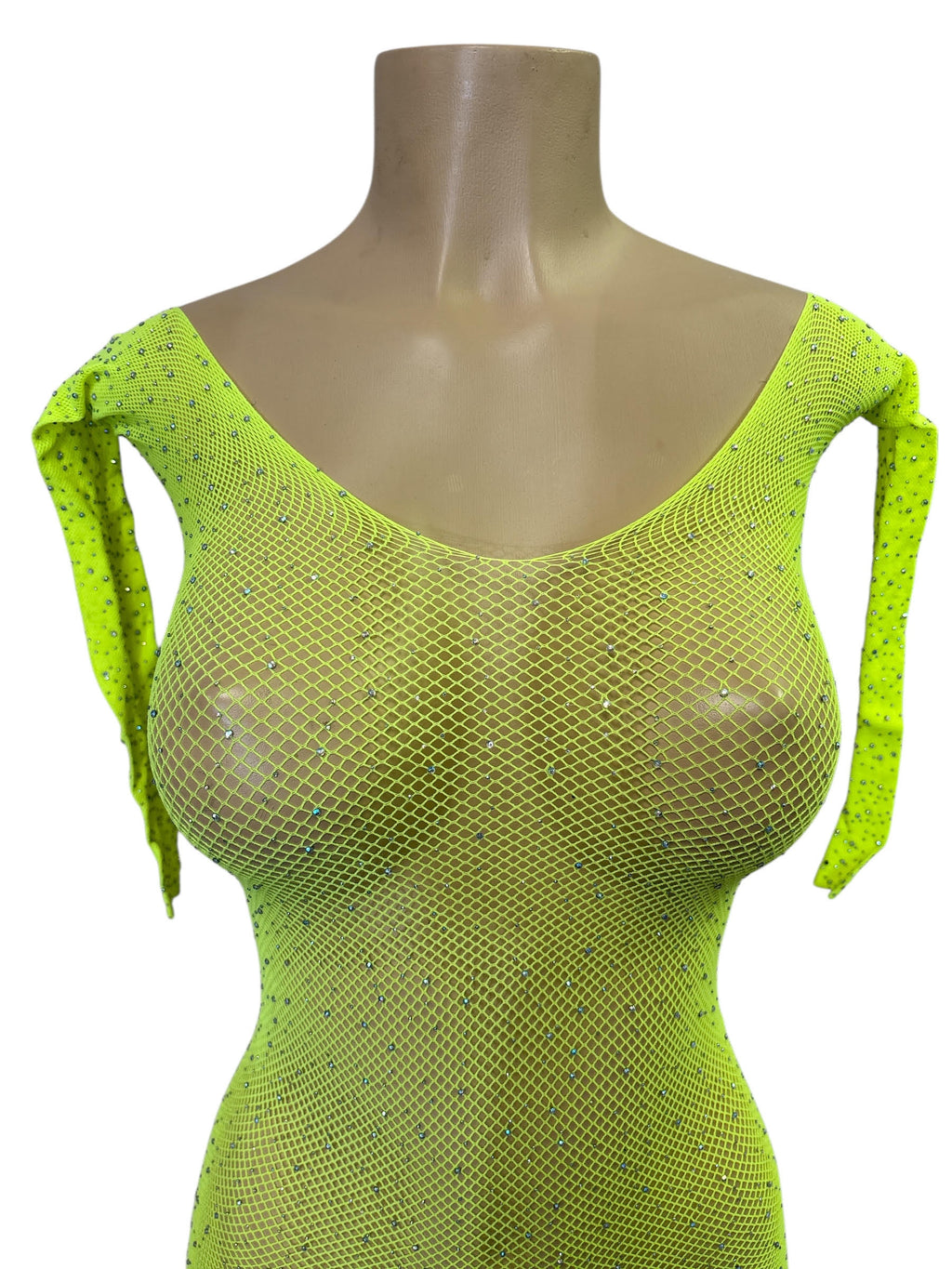 Rhinestone Fishnet Bodysuit