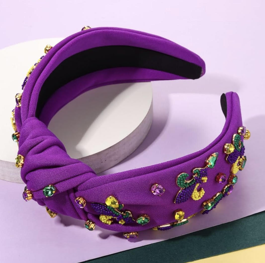 Radiant Jewel Embellished Knotted Headband