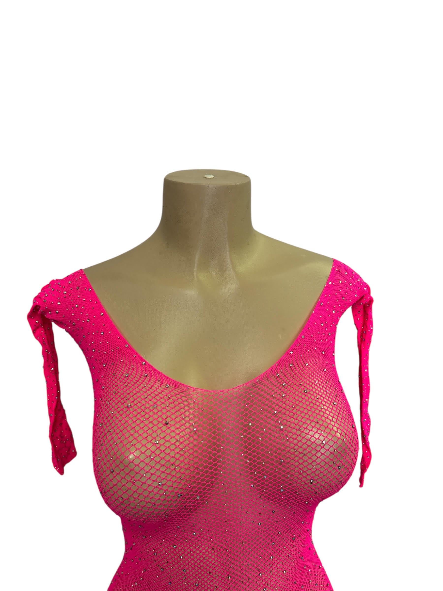 Rhinestone Fishnet Bodysuit