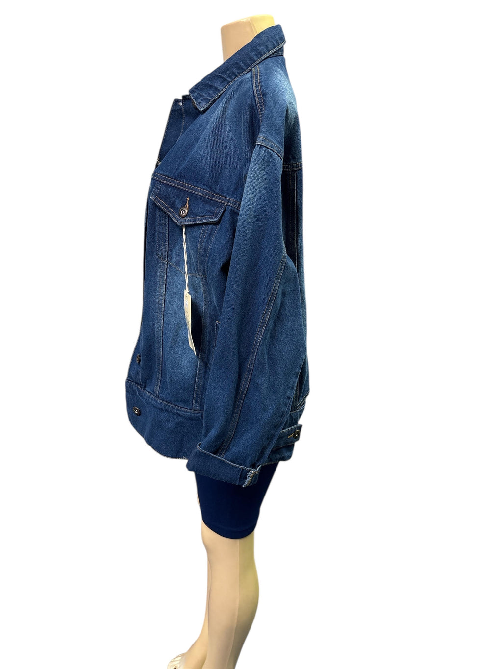 Classic Oversized Dark Wash Denim Jacket