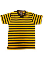 Classic Yellow and Black Striped V-Neck T-Shirt