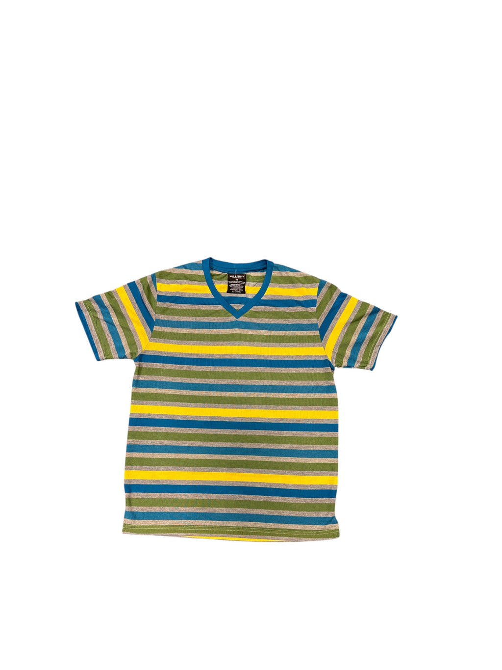 Classic Yellow and Black Striped V-Neck T-Shirt