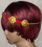 Gold & Green Beaded Headband