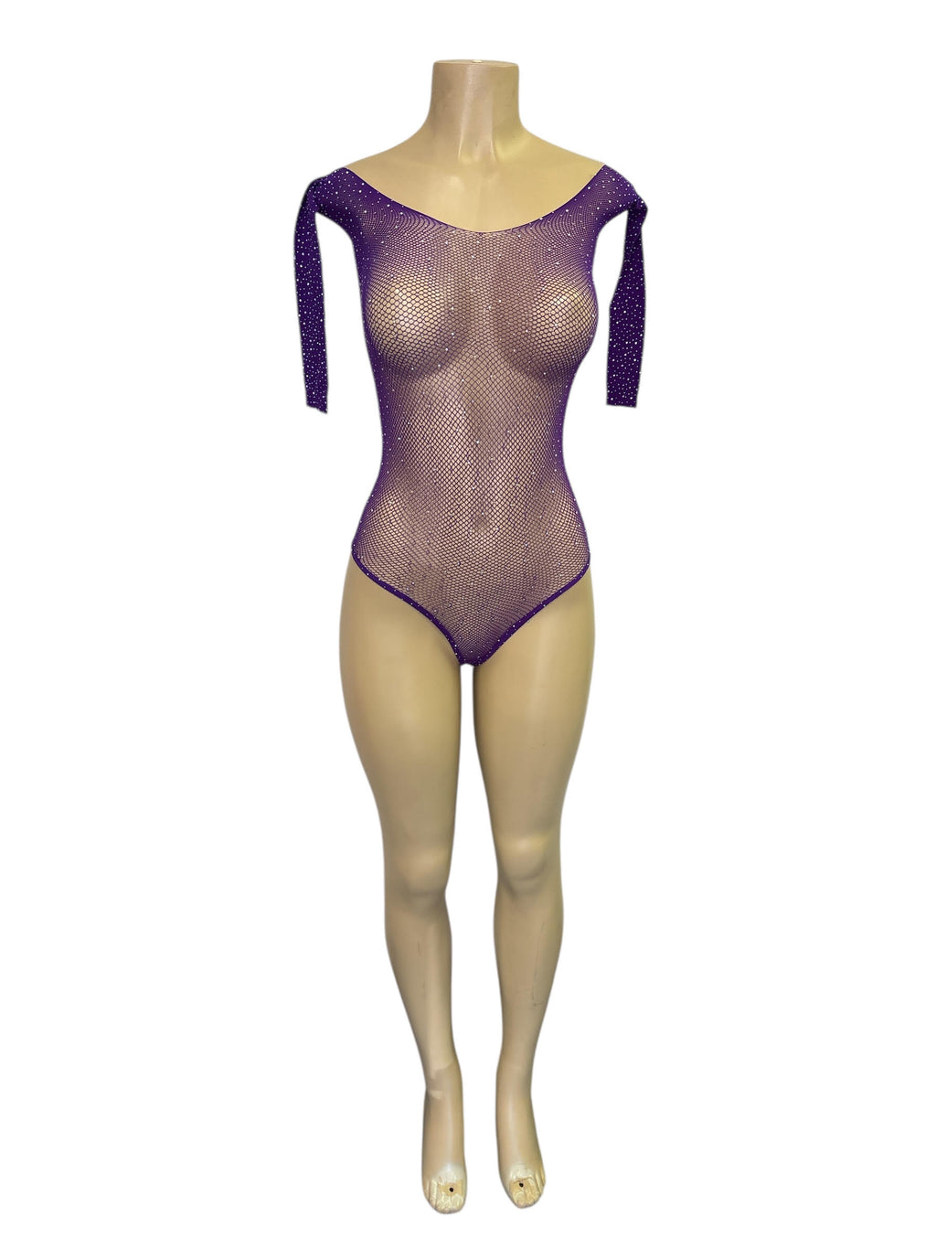 Rhinestone Fishnet Bodysuit