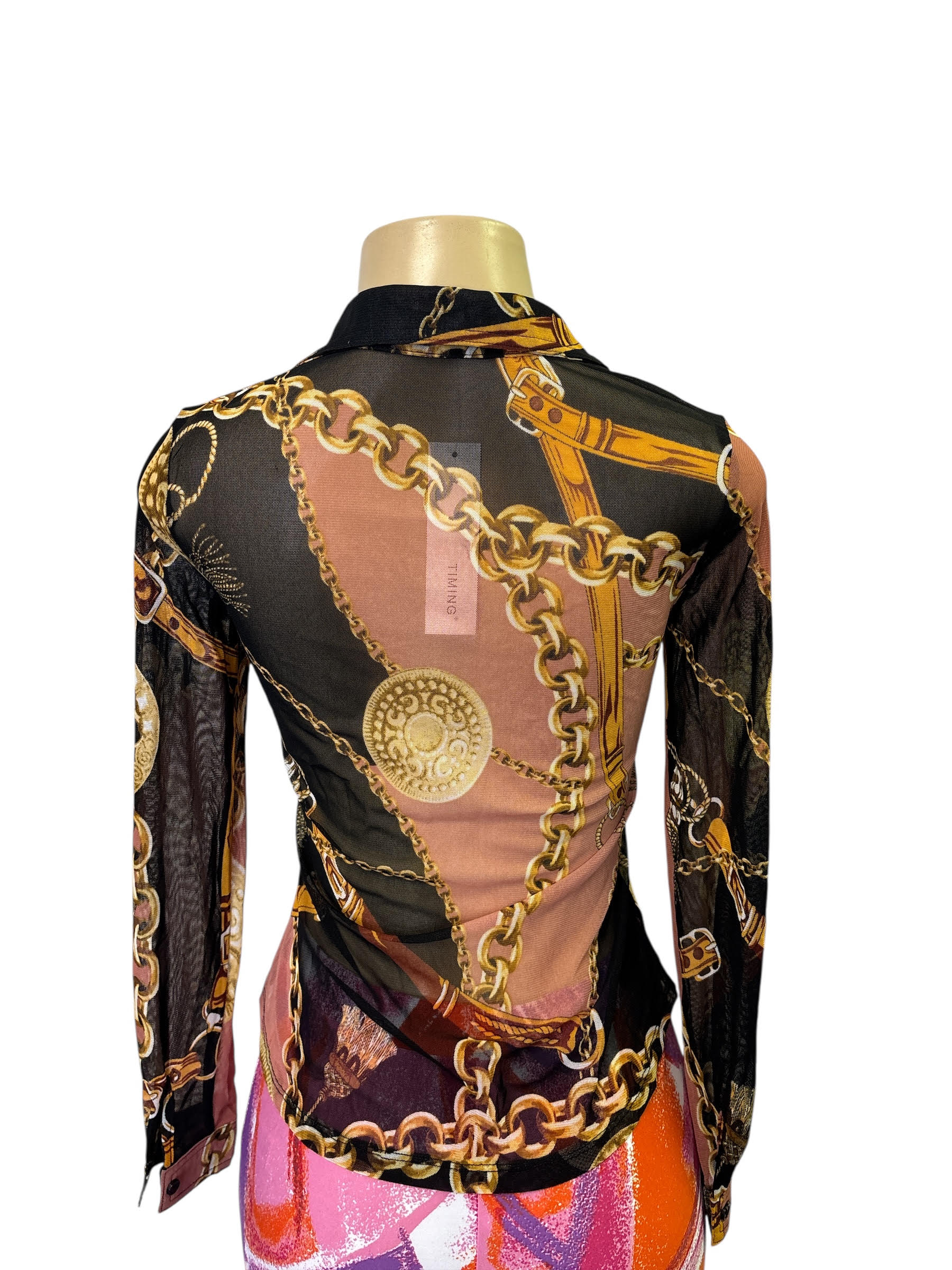 Long sleeve sheer top